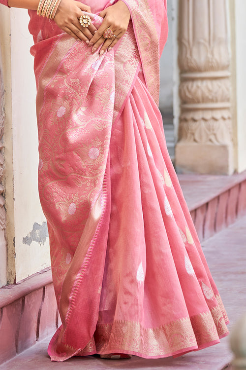 Persian Pink Tissue Saree