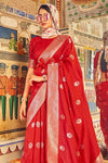 Barn Red Satin Silk Saree