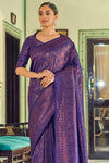 Indigo Purple Silk Saree