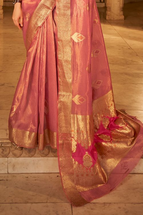Mystic Pink Banarasi Silk Saree