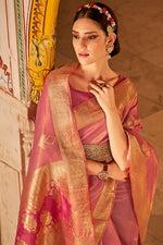 Mystic Pink Banarasi Silk Saree