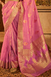 Rouge Pink Banarasi Silk Saree