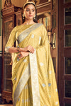 Royal Yellow Satin Saree