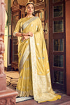 Royal Yellow Satin Saree