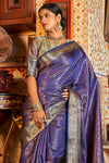 Indigo Purple Kanjivaram Saree
