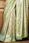 Tea Green Banarasi Silk Saree