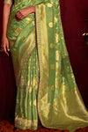 Pear Green Khadi Silk Saree