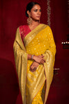 Honey Yellow Khadi Silk Saree