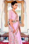 Pastel Pink Pashmina Saree