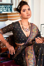 Raven Black Pashmina Saree