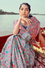 Oxford Grey Pashmina Saree