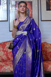 Teal Blue Banarasi Saree