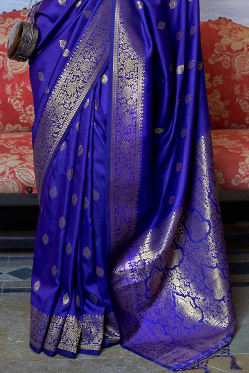 Teal Blue Banarasi Saree