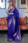 Teal Blue Banarasi Saree