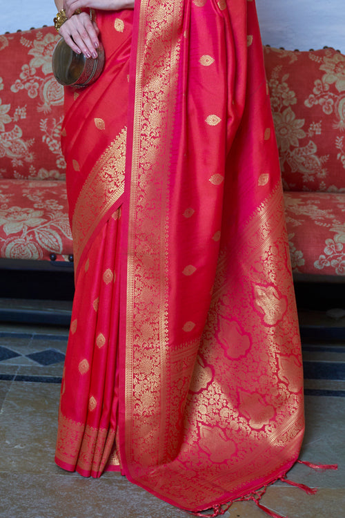 Bold Red Banarasi Saree