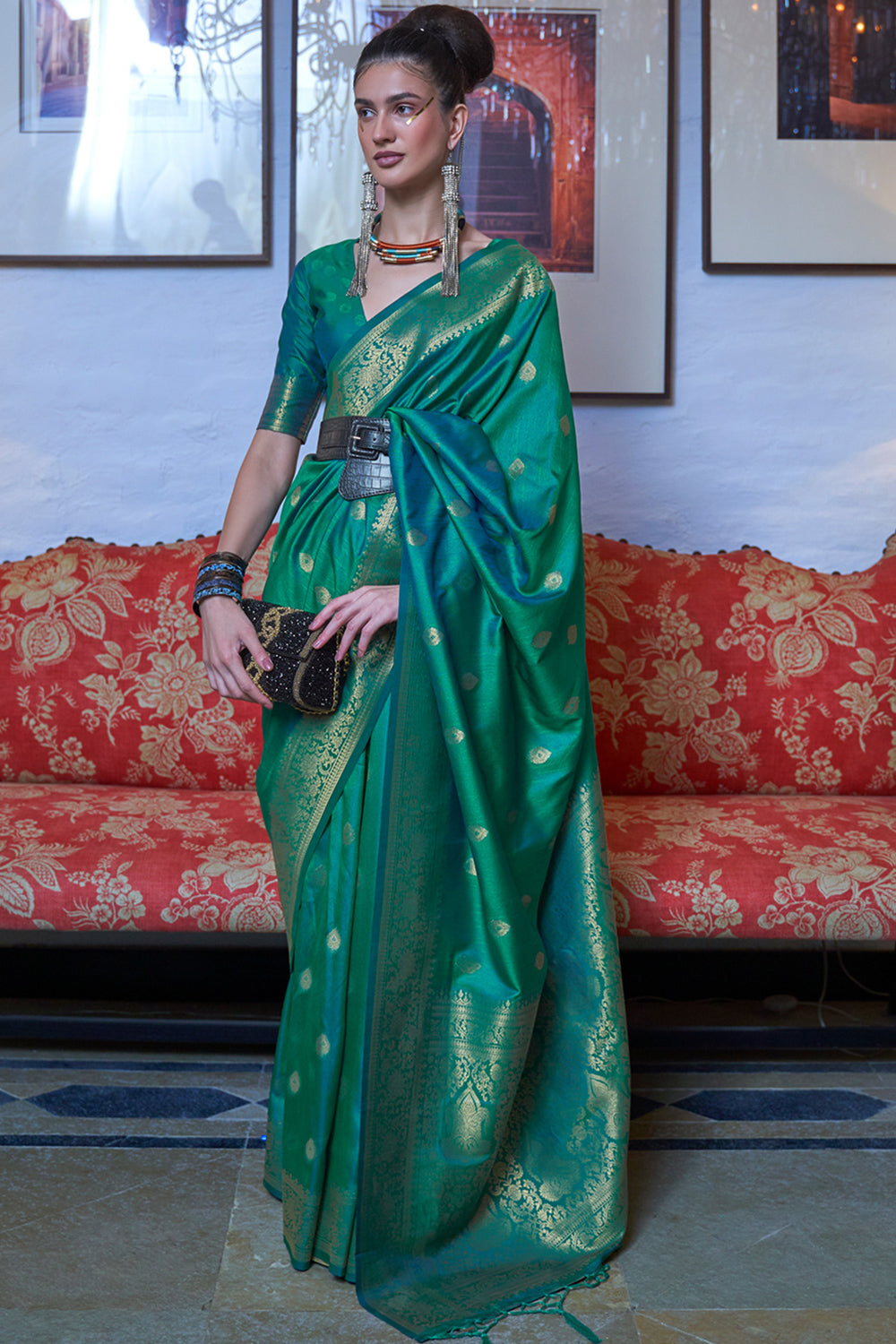 Extravagant Green Banarasi Saree