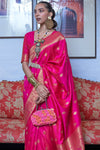 Fuchisia Pink Banarasi Saree