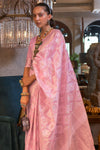 Lotus Pink Linen Saree