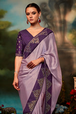 Pale Purple South Silk Saree