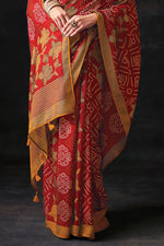Persian Red Georgette Saree