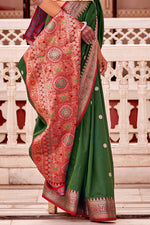 Basil Green Banarasi Silk Saree
