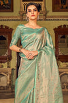 Teal Blue Kanjivaram Saree