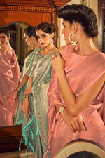 Teal Blue Kanjivaram Saree