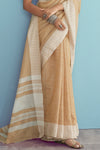 Tortilla Brown Linen Saree