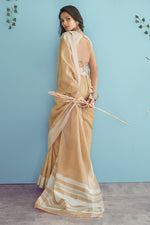 Tortilla Brown Linen Saree