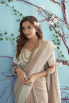 Sand Brown Linen Saree