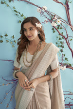Sand Brown Linen Saree