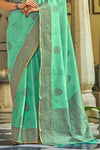 Emerald Green Linen Saree