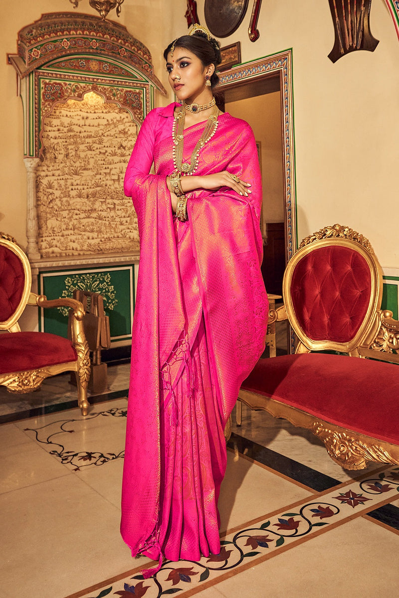 Rose Pink Kanjivaram Saree