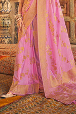 Taffy Pink Silk Saree