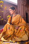 Mustard Yellow Banarasi Silk Saree