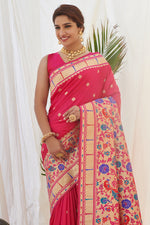 Ruby Pink Paithani Saree