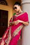 Cerise Pink Paithani Silk Saree