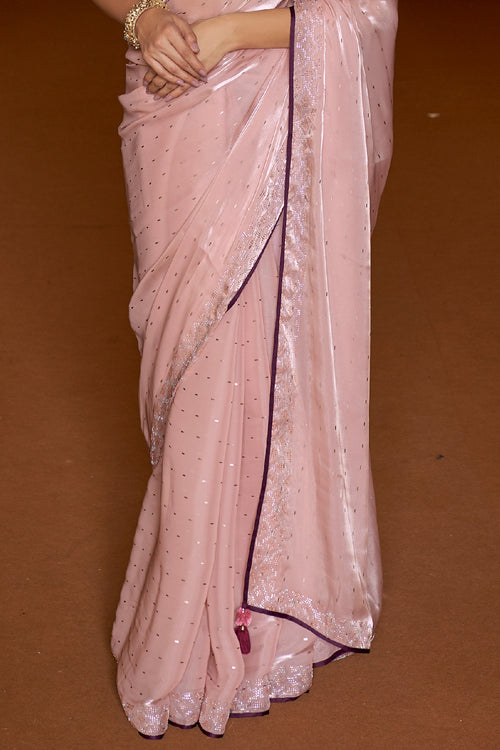 Soft Pink Tissue Silk Saree
