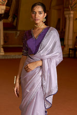 Pale Purple Tissue Silk Saree