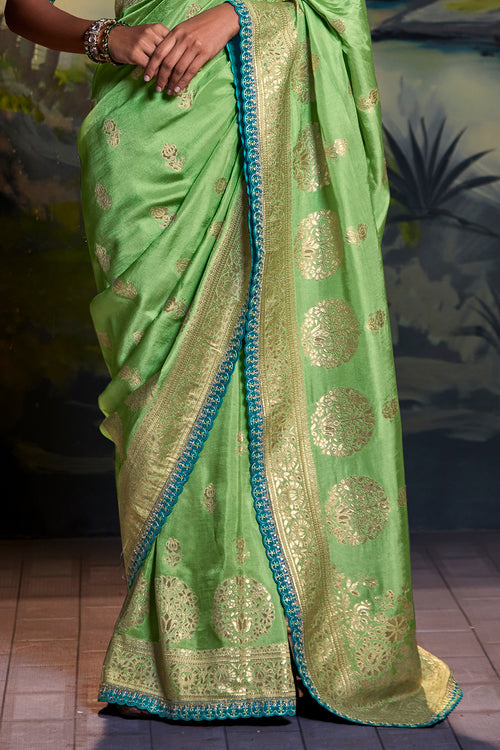 Mint Green Dola Silk Saree