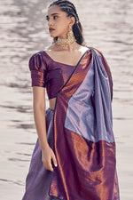 Light Iris Purple Kanjivaram Saree