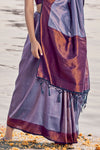 Light Iris Purple Kanjivaram Saree