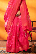 Magenta Pink Tussar Saree