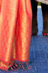 Carrot Orange Woven Kanjivaram Saree - Special Wedding Edition