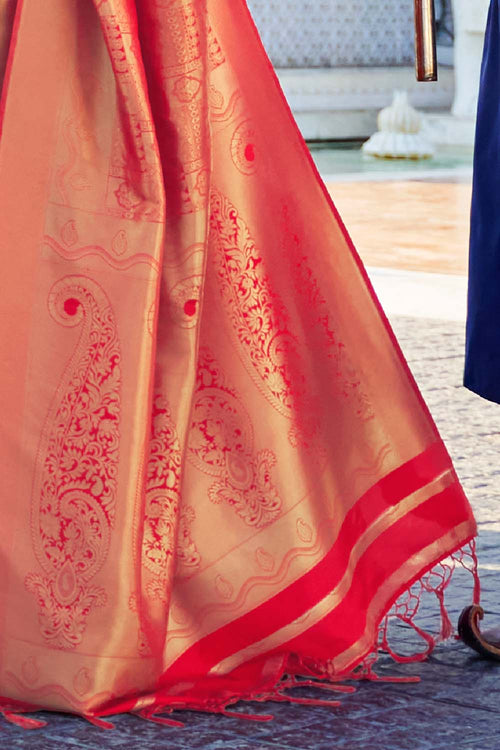 Classic Red Woven Kanjivaram Saree - Special Wedding Edition