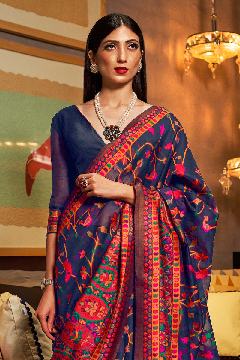 Indigo Blue Banarasi Saree
