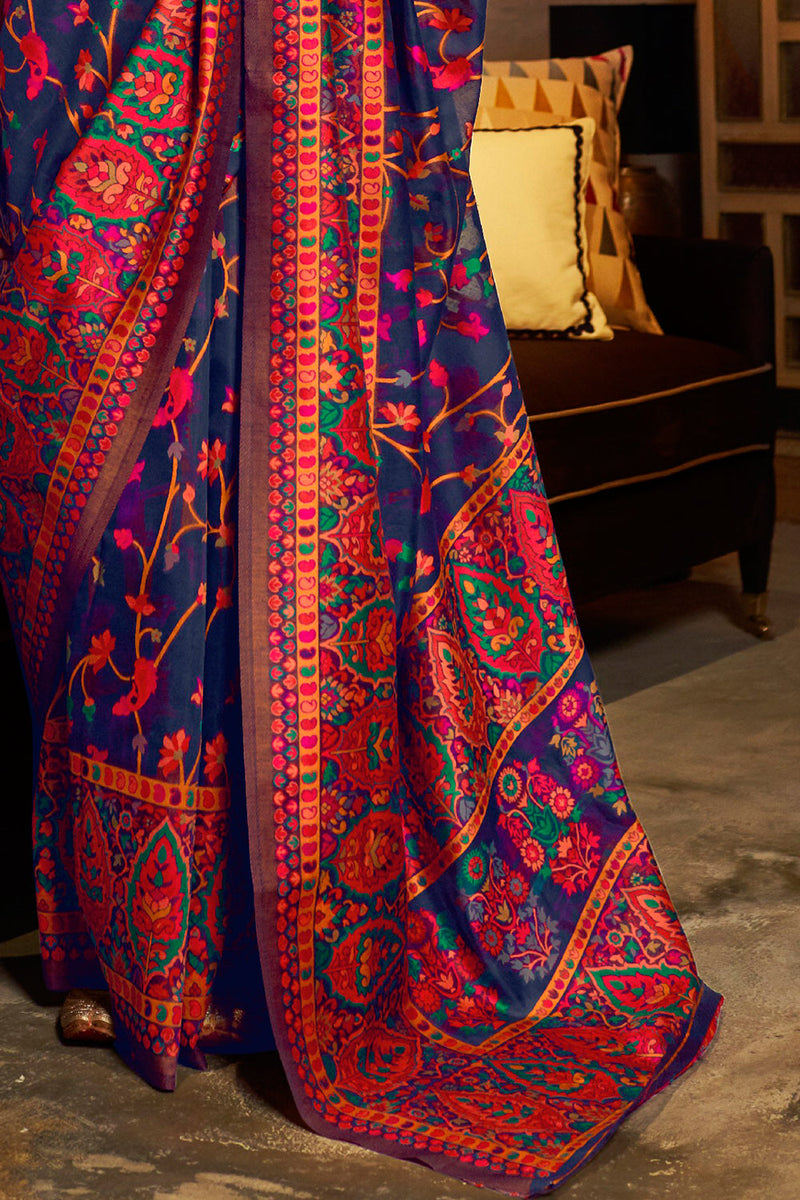Indigo Blue Banarasi Saree