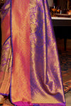 Metallic Purple Woven Kanjivaram Saree