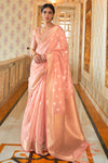 Spanish Pink Cotton Linen Saree