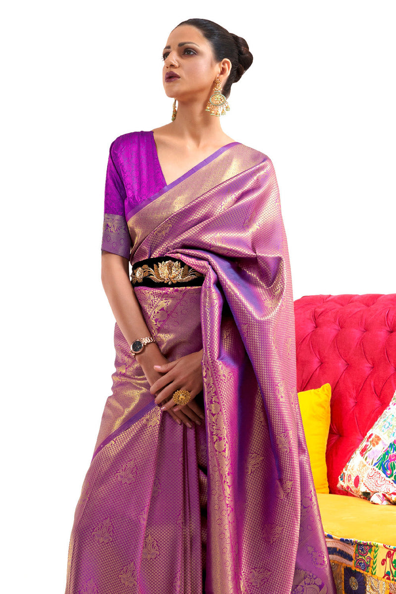 Royal Purple Kanjivaram Saree